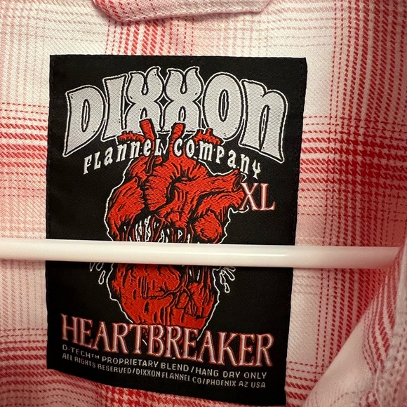 DIXXON White and Red Heartbreaker Flannel Shirt - Picture 2 of 3